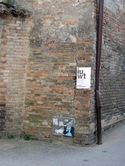 at the entrance to ISIA Urbino