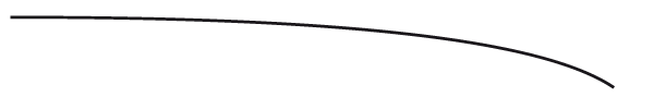 a perfectly straight line corrupted by gravity