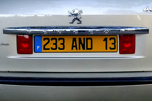French numberplate
