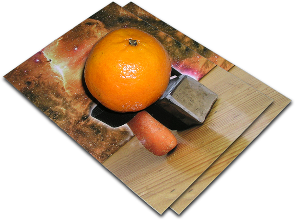 postcard (pictured with tangerine)