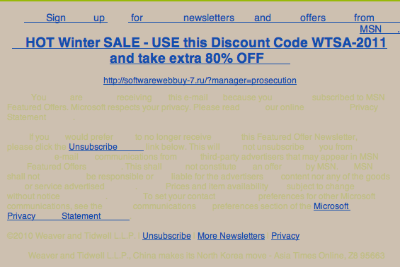 contemporary spam mail